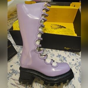 Marc Jacobs Dr. Martens Women's Lavender Kiki Lace-Up Boots